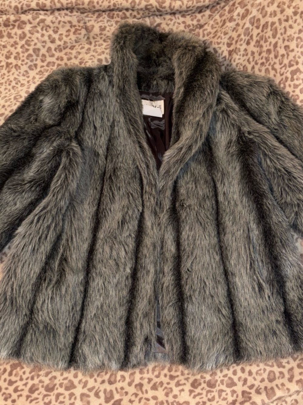 Saxton Hall Authentic 1970s Vintage Faux Fur Coat